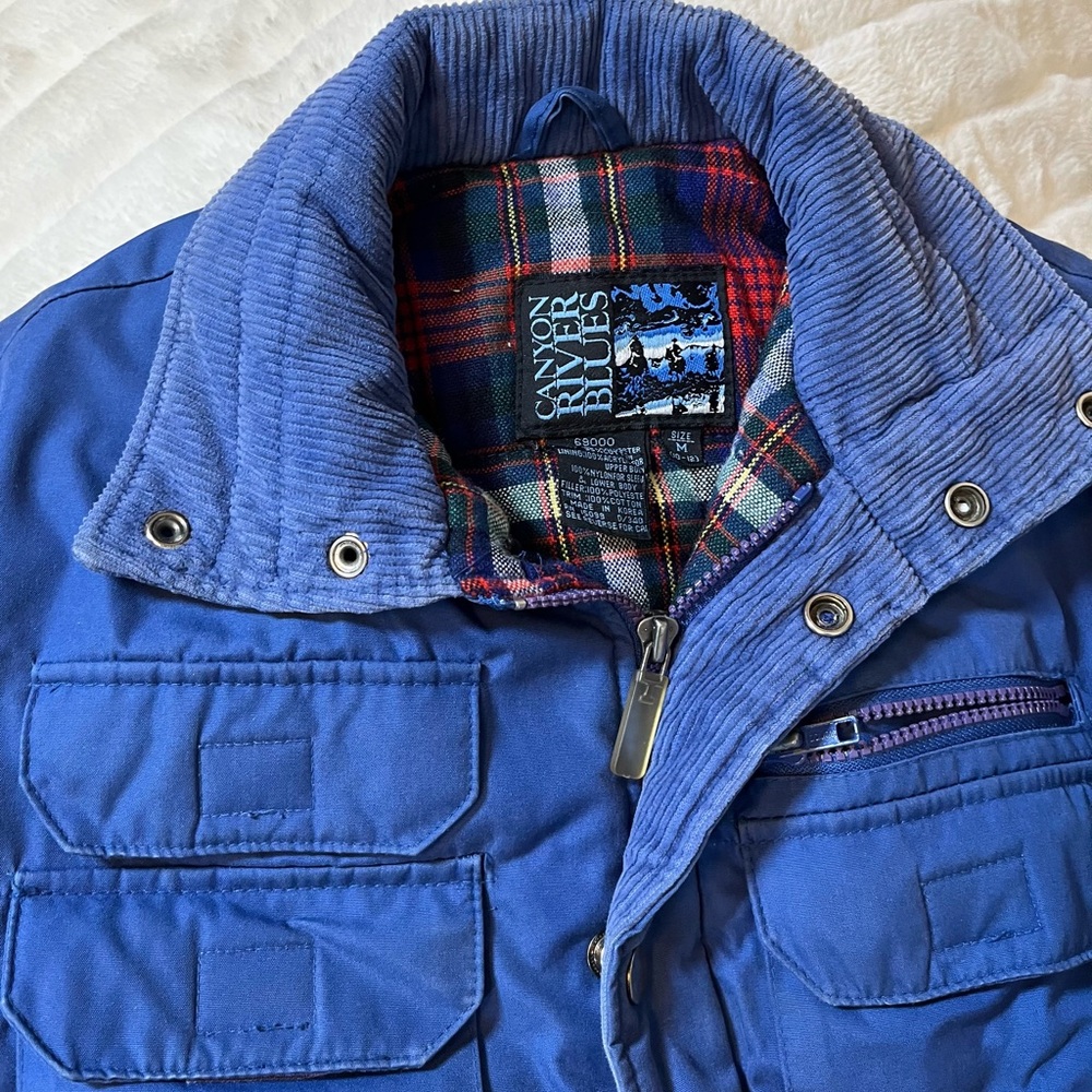 VTG 90s Canyon River Blues Kids Boys 10/12 Insulated Fall Winter Coat Zip Snap